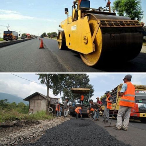 Pengaspalan hotmix area parkir dan jalan komplek PT. Mitra Kontraktor Bangunan
